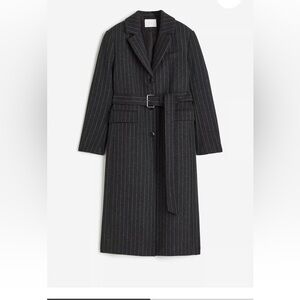 H&M Dark Grey Pinstriped coat